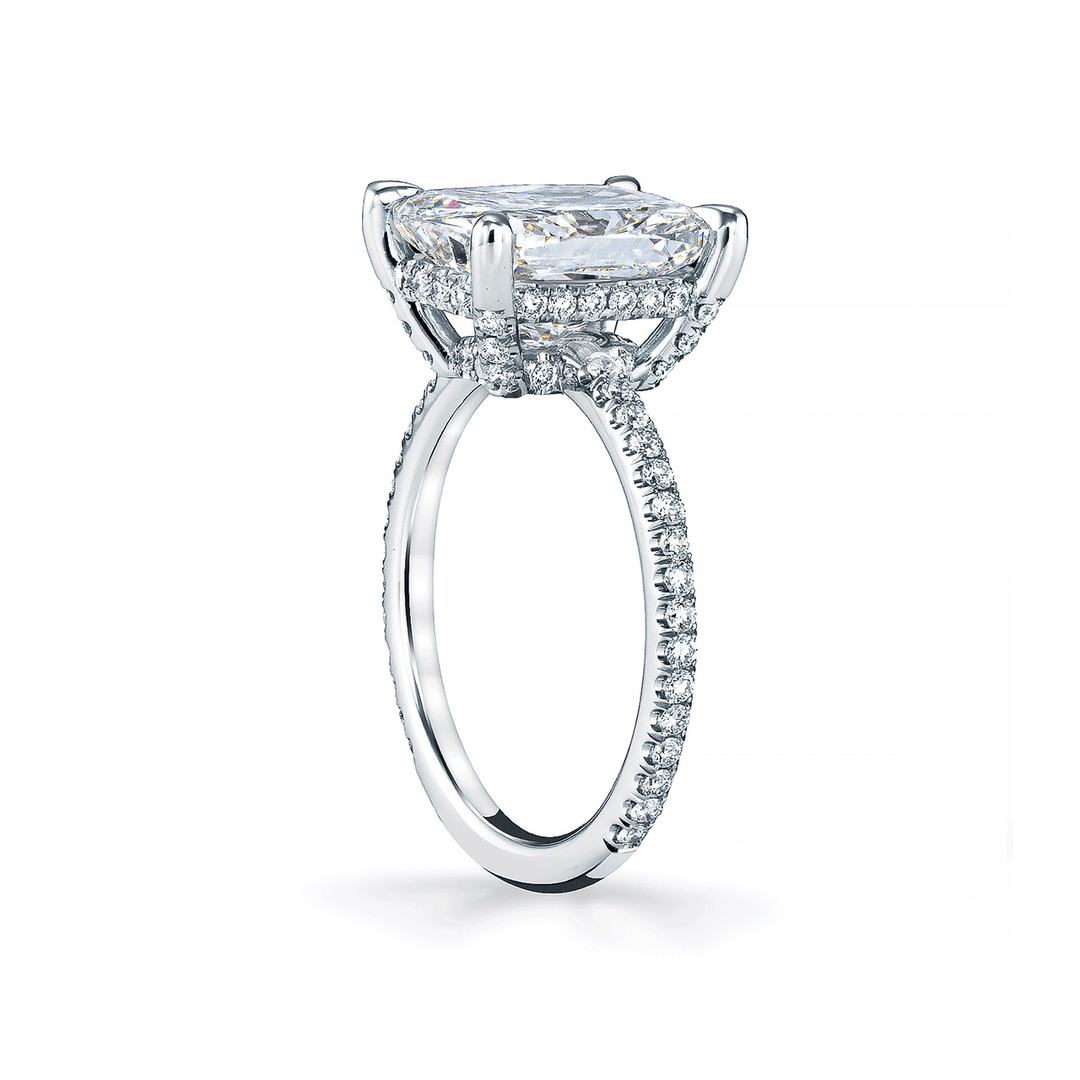 Platinum and 4.17 Total Weight Cushion Cut Diamond Engagement Ring
