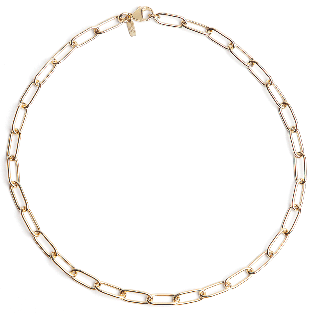 14k Yellow Recycled Gold Large 5.9mm Long Link Chain 16" Necklace