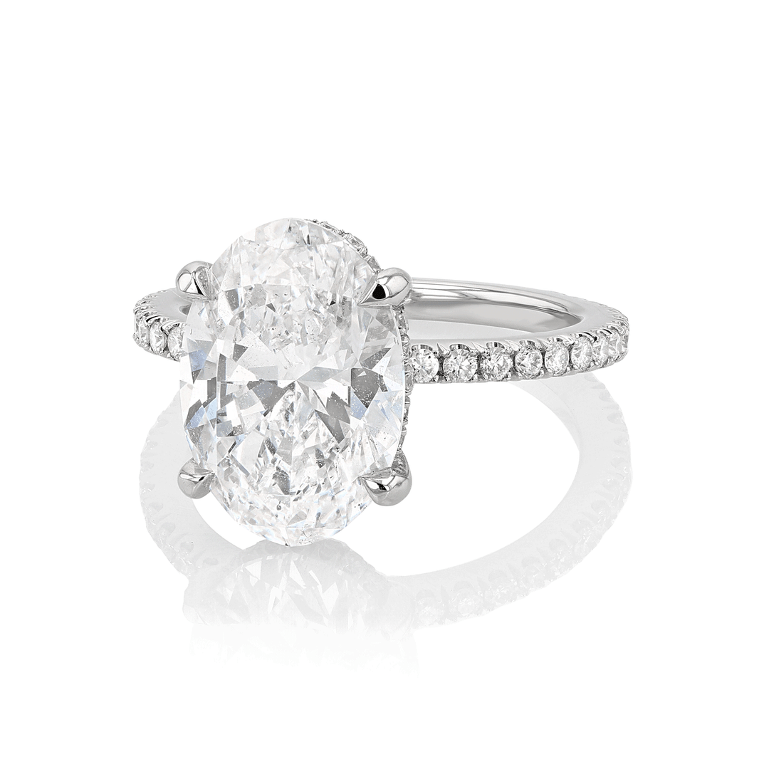 Hamilton Silhouette Collection Platinum and 5.01 Total Weight Diamond Engagement Ring