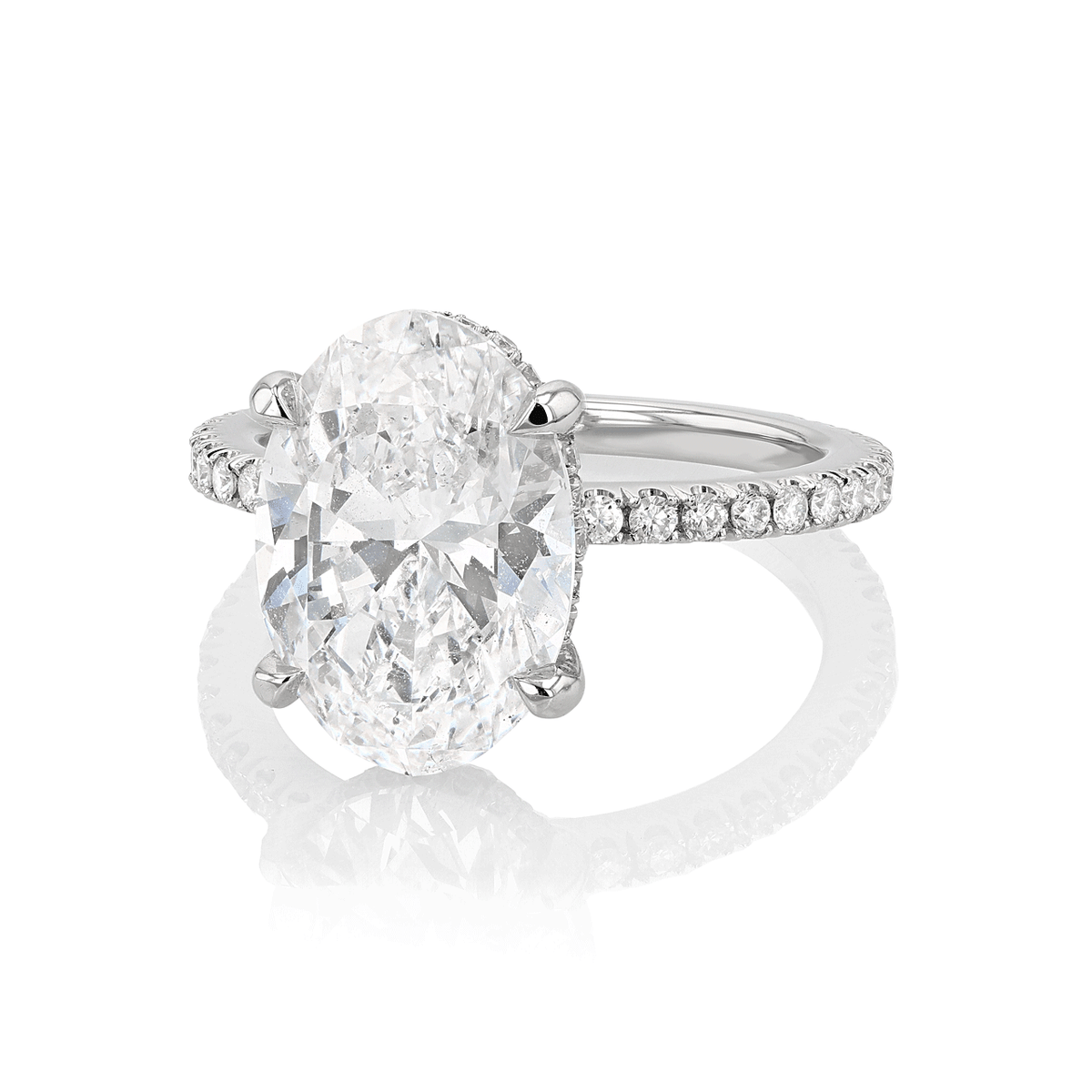 Hamilton Silhouette Collection Platinum and 5.01 Total Weight Diamond Engagement Ring