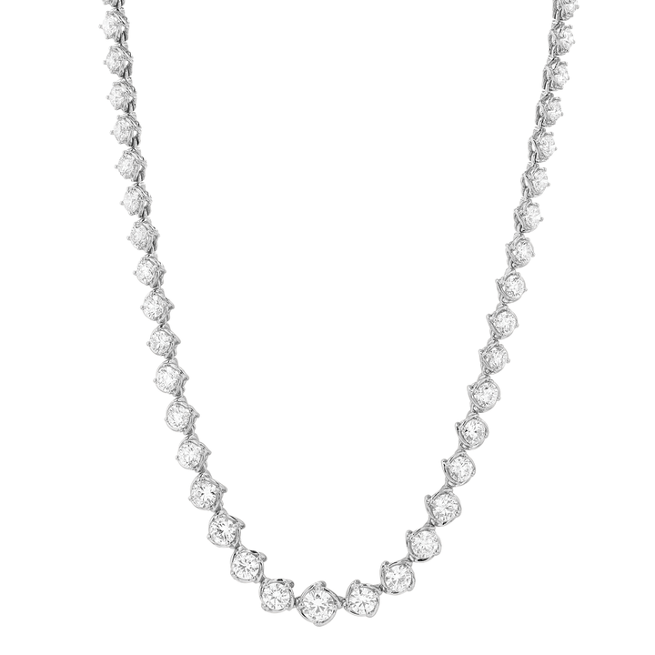 Hamilton Duet 18k White Gold and Diamond 9.92 Total Weight Line Necklace