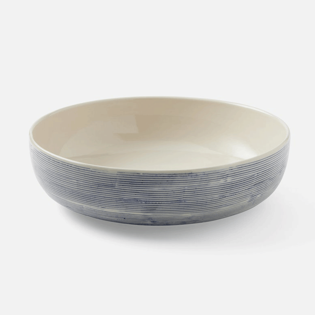 Navy Cream Stoneware Bowl