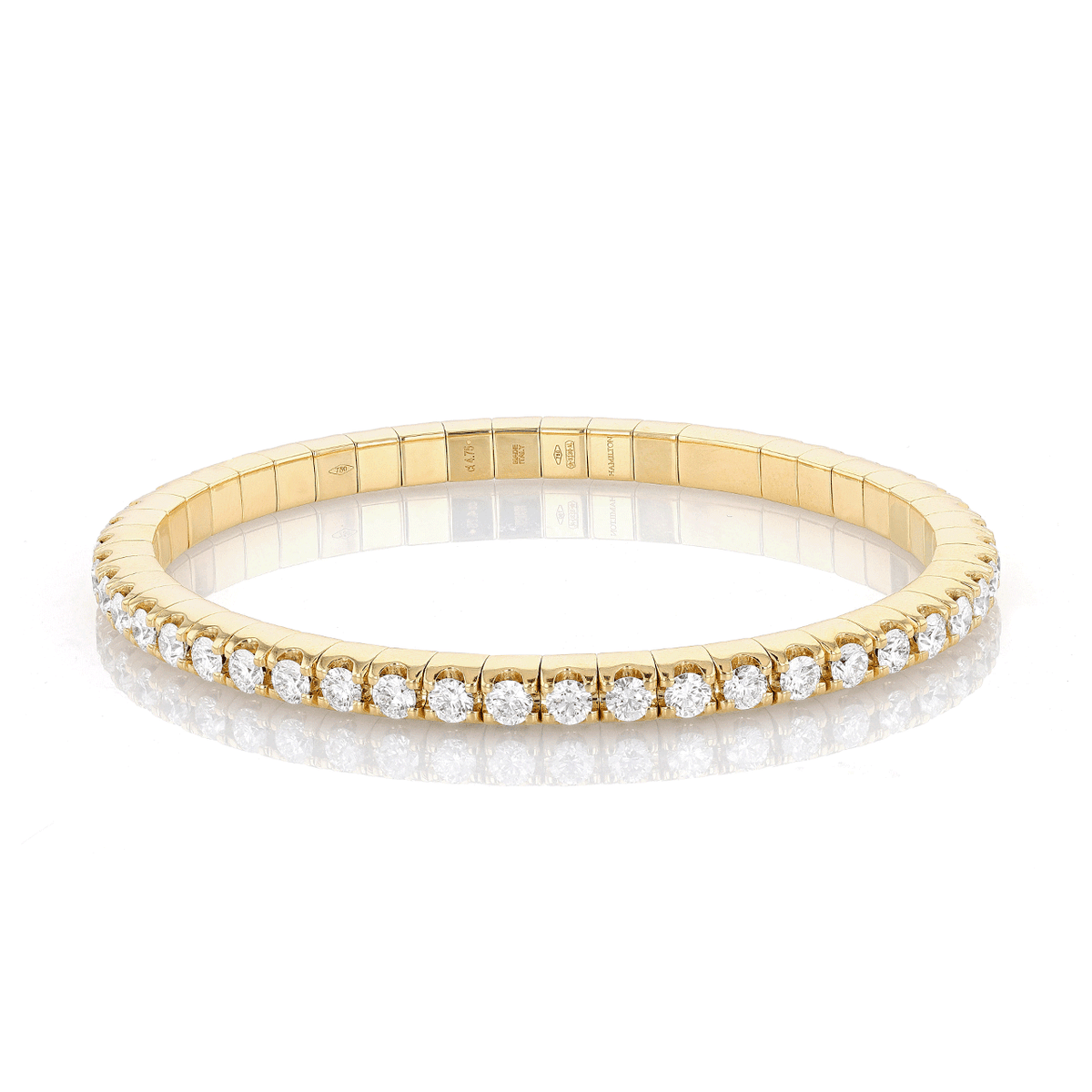 18k Yellow Gold and Diamond 4.75 Total Weight Stretch Bracelet