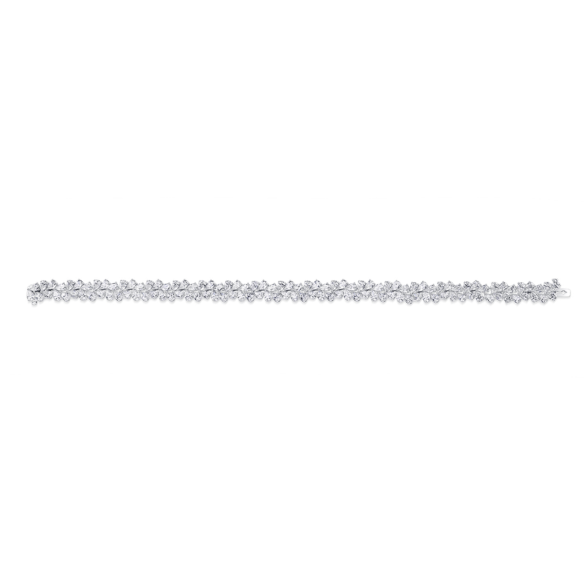 18k White Gold and 11.24 Total Weight Diamond Floral Bracelet