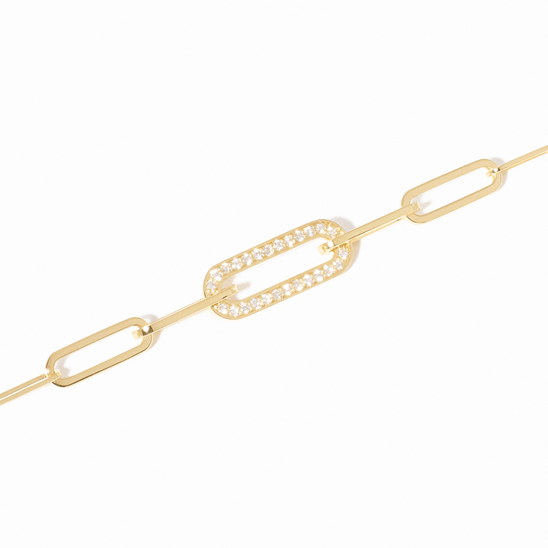 Dinh Van Maillon 18k Yellow Gold and Diamond Bracelet