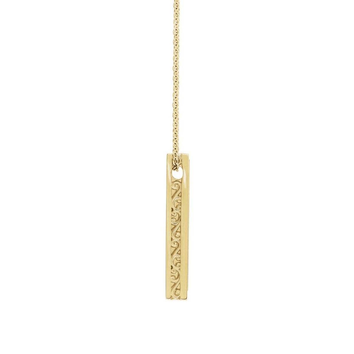 Hamilton Collection 14k Yellow Gold Personalize Bar Drop Pendant with Chain