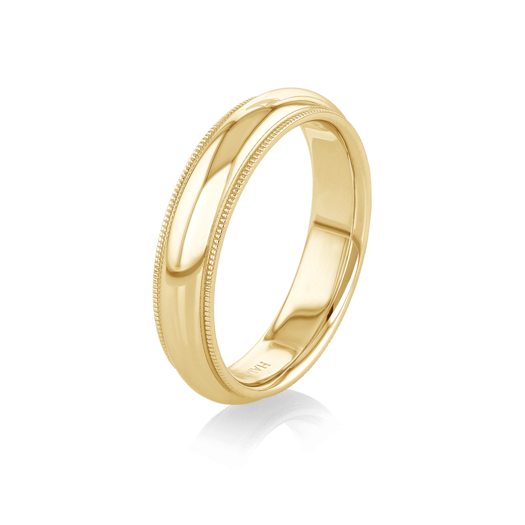 Hamilton Collection 18k Yellow Recycled Gold 5mm Milgrain Comfort Fit Wedding Band