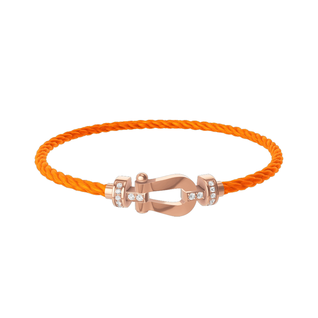 FRED Neon Orange Cord Bracelet with 18k Half Diamond MD Buckle, Exclusively at Hamilton Jewelers