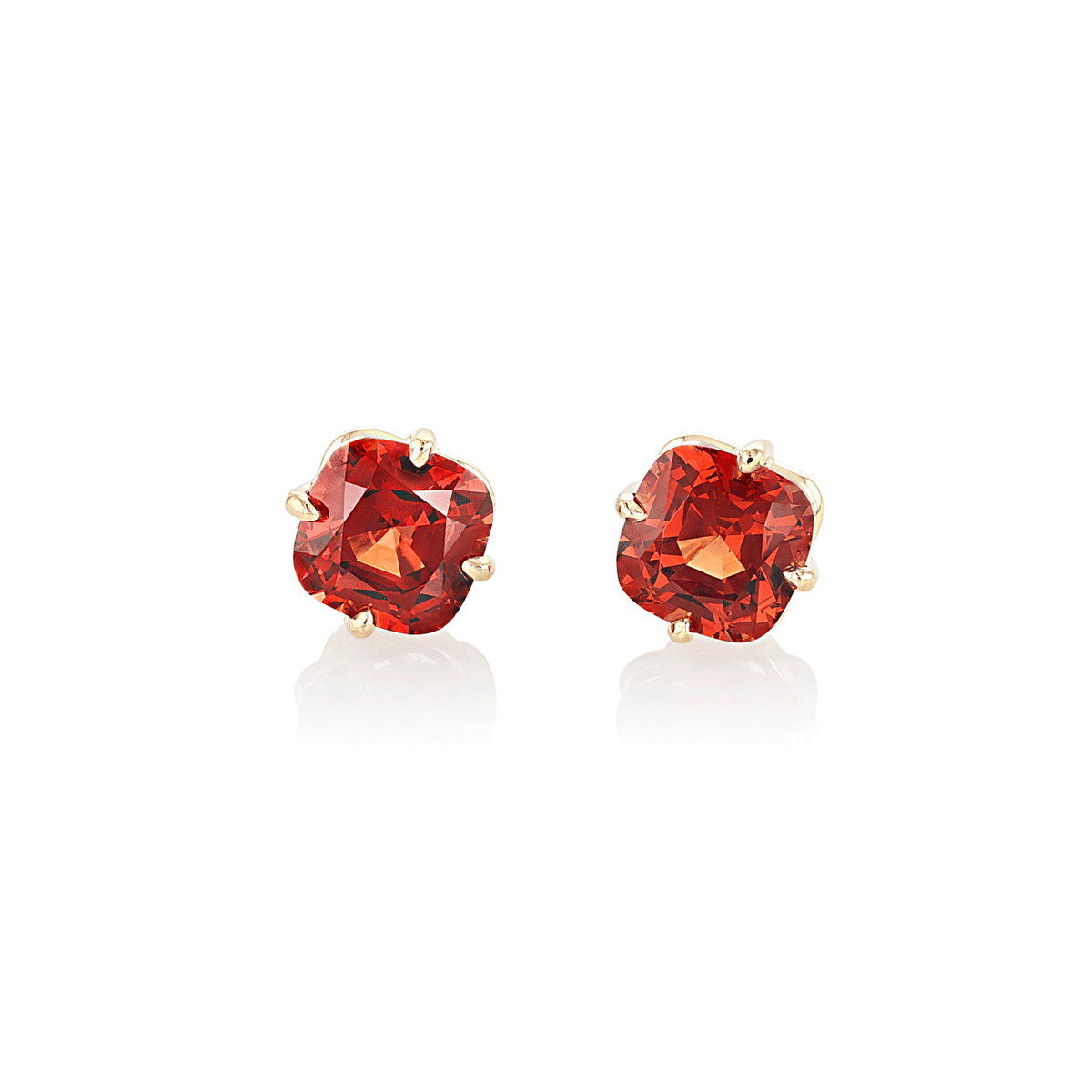 Hamilton Caroline Collection 18k Yellow Gold and Malaya Garnet Stud Earrings