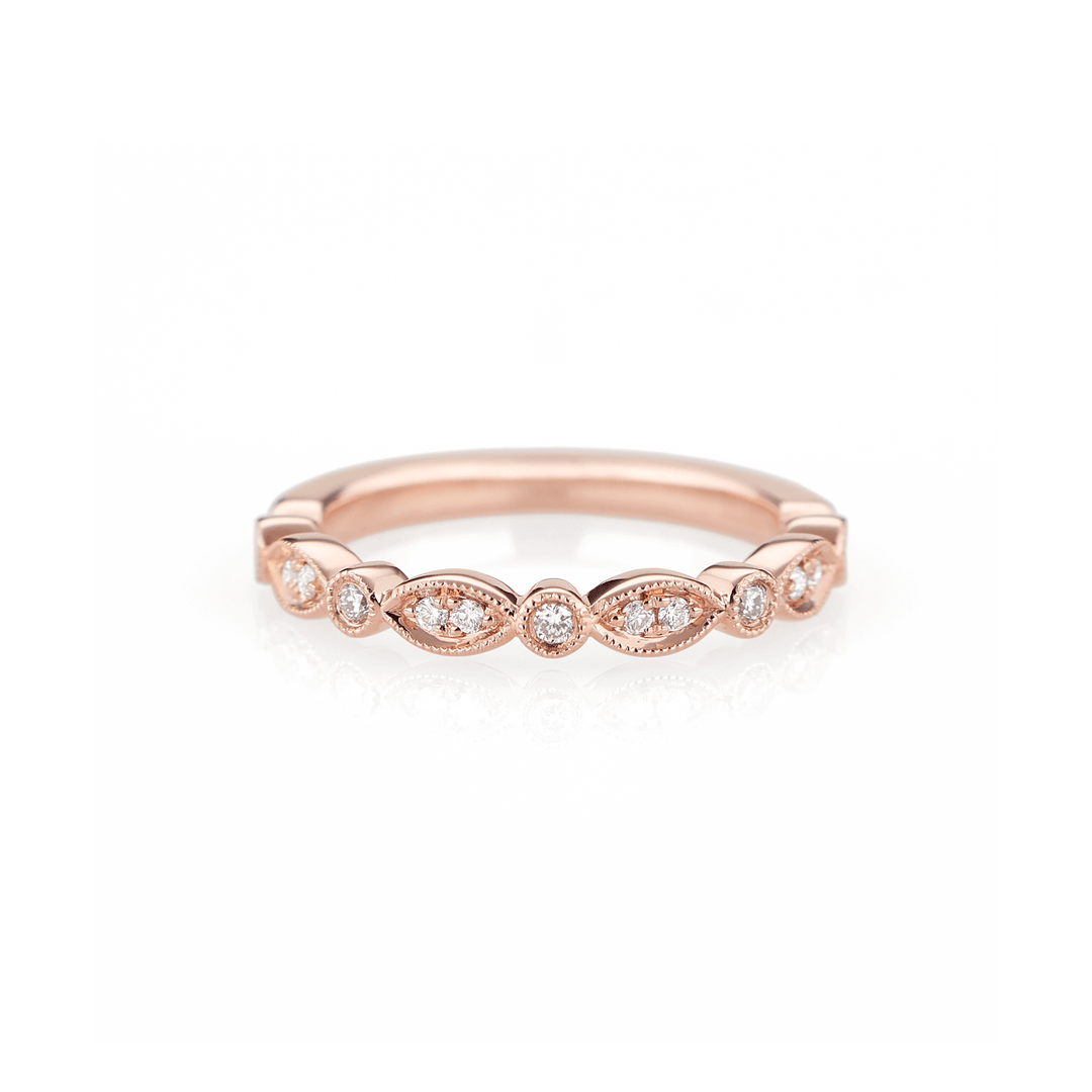 Heritage 18k Rose Gold and .14 Total Weight Diamond Band