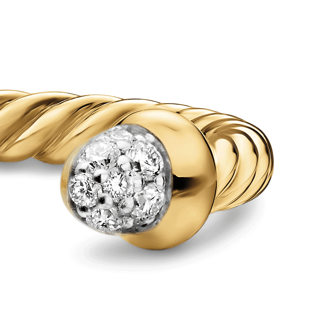 David Yurman 18k Yellow Gold Micro Cablespira® Flex Open Ring