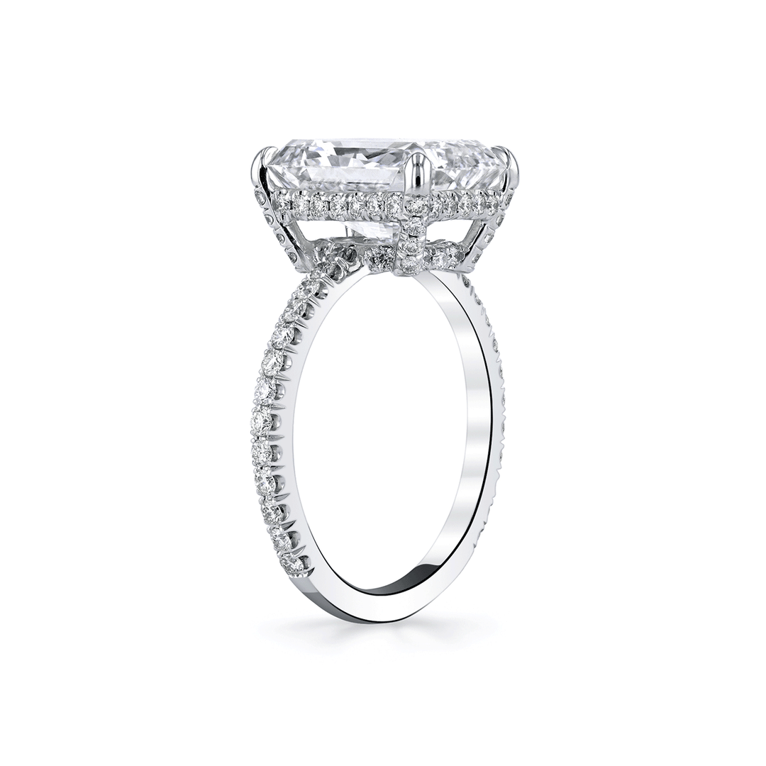 Hamilton Silhouette Platinum and Radiant Cut 4.93 Total Weight Ring
