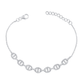 14k White Gold and Diamond .61 Total Weight Chain Link Bracelet