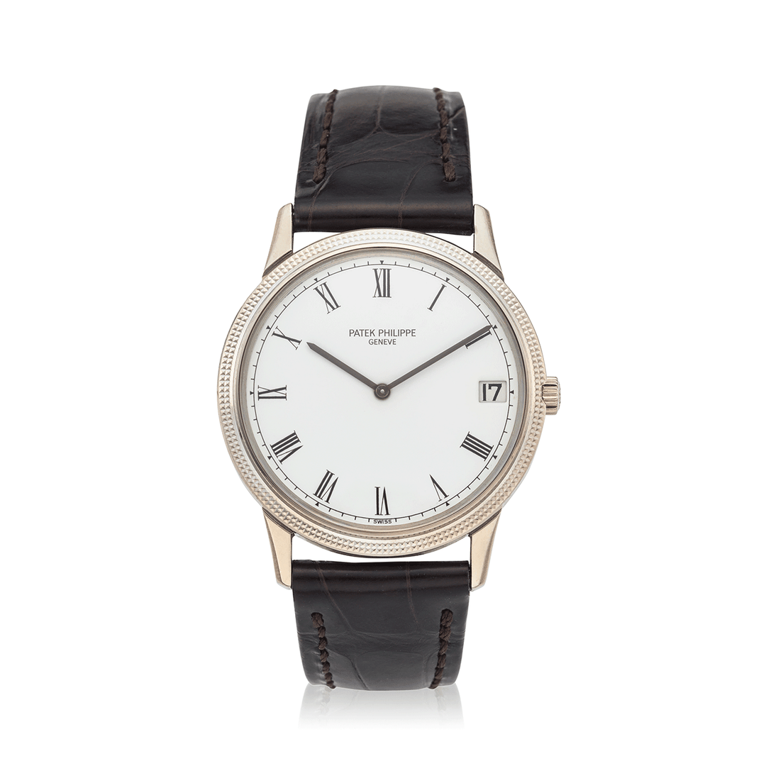 PATEK PHILIPPE WHITE GOLD SELF-WINDING HOBNAIL CALATRAVA REF. 3602G