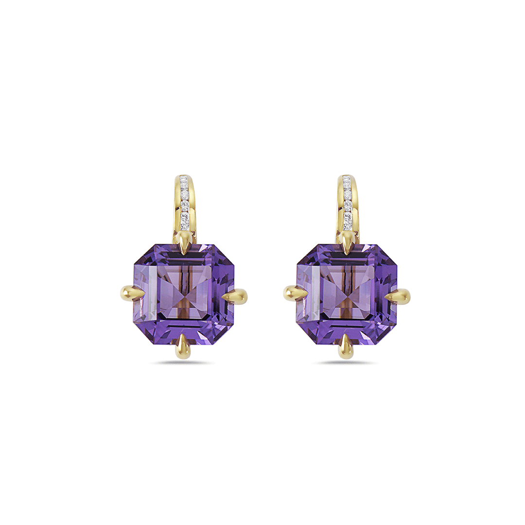 Charles Krypell Precious Pastel 18k Gold and Amethyst Earrings