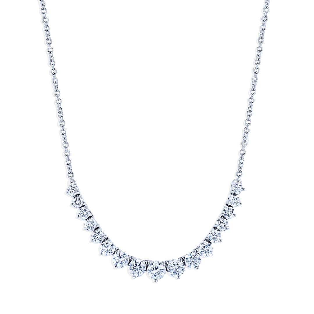 18k White Gold and 2.05 Total Weight Diamond Flex Necklace