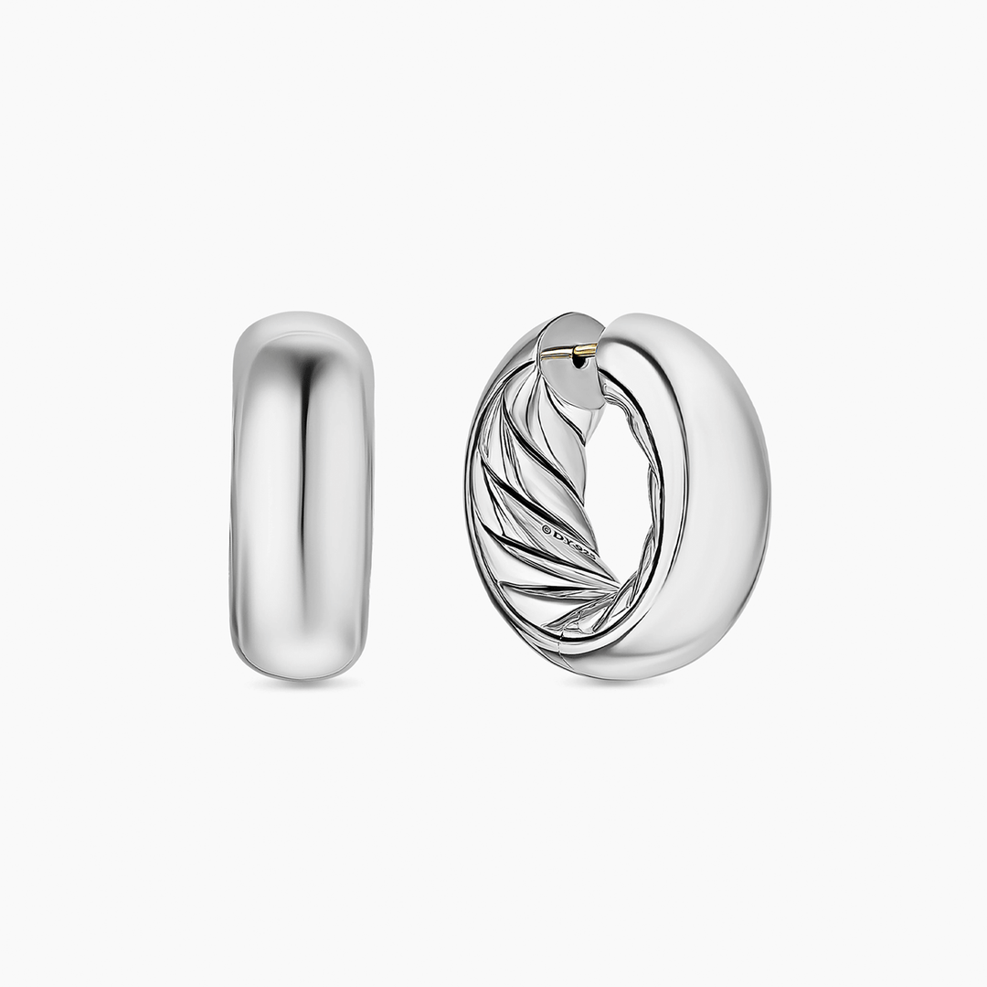 David Yurman Mercer Hoop Earrings Sterling Silver, 24.7mm