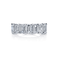 Platinum and 2.30 Total Weight Emerald Cut Diamond Seven Stone Band