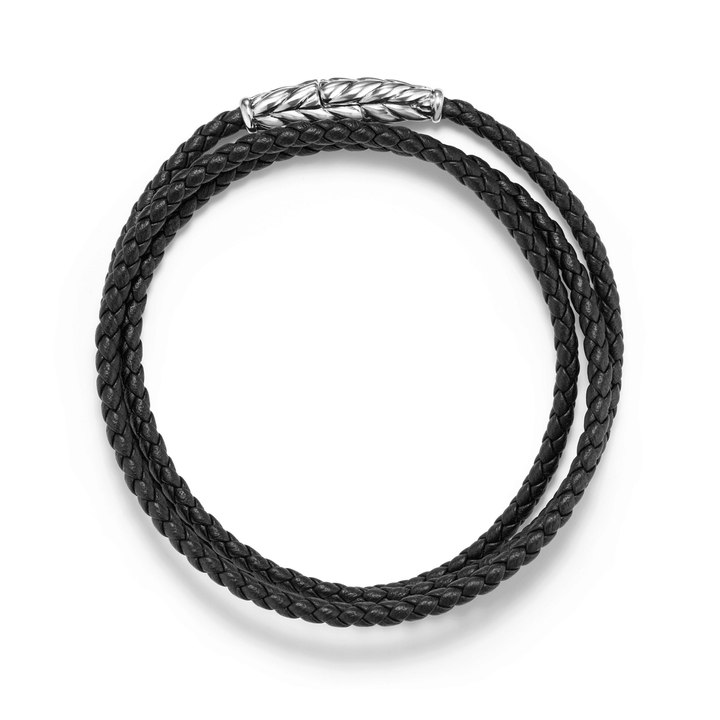 David Yurman Chevron Triple-Wrap Bracelet in Black