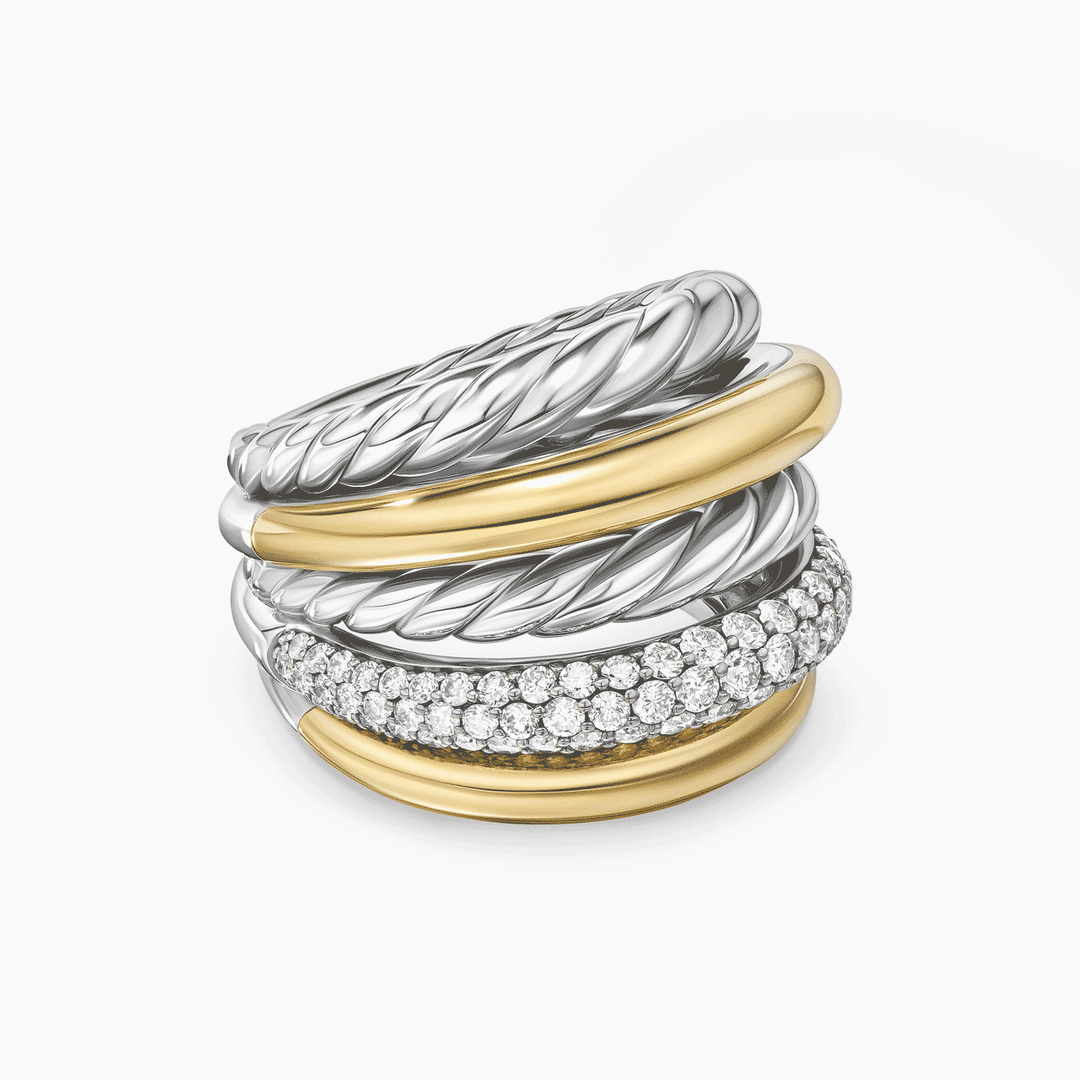 David Yurman  Mercer Multi Row Ring in 18k Yellow Gold