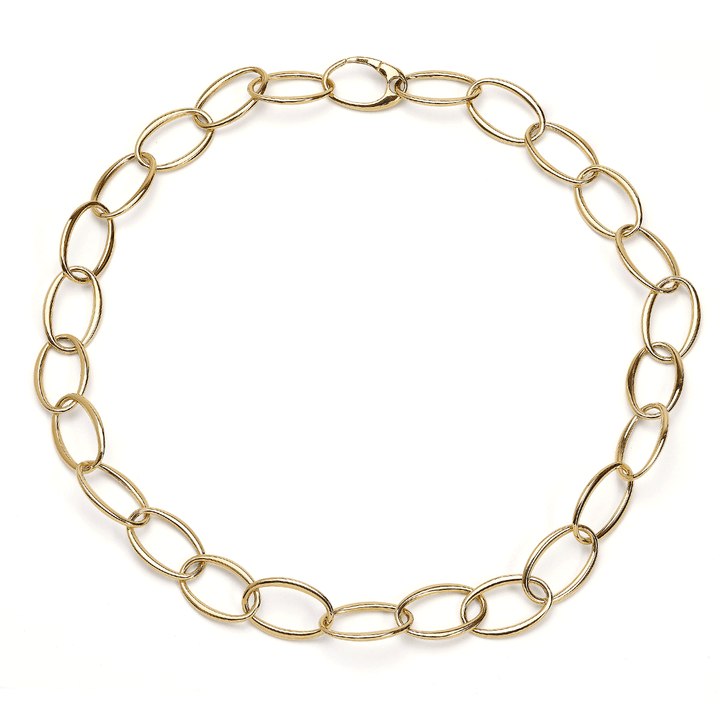 Hamilton Collection 18k Yellow Gold 24 Inch Wide Oval Link Necklace