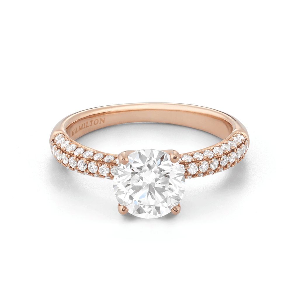Hamilton Grace Collection 18k Rose Gold and 0.44 Total Weight Diamond Engagement Mounting Ring