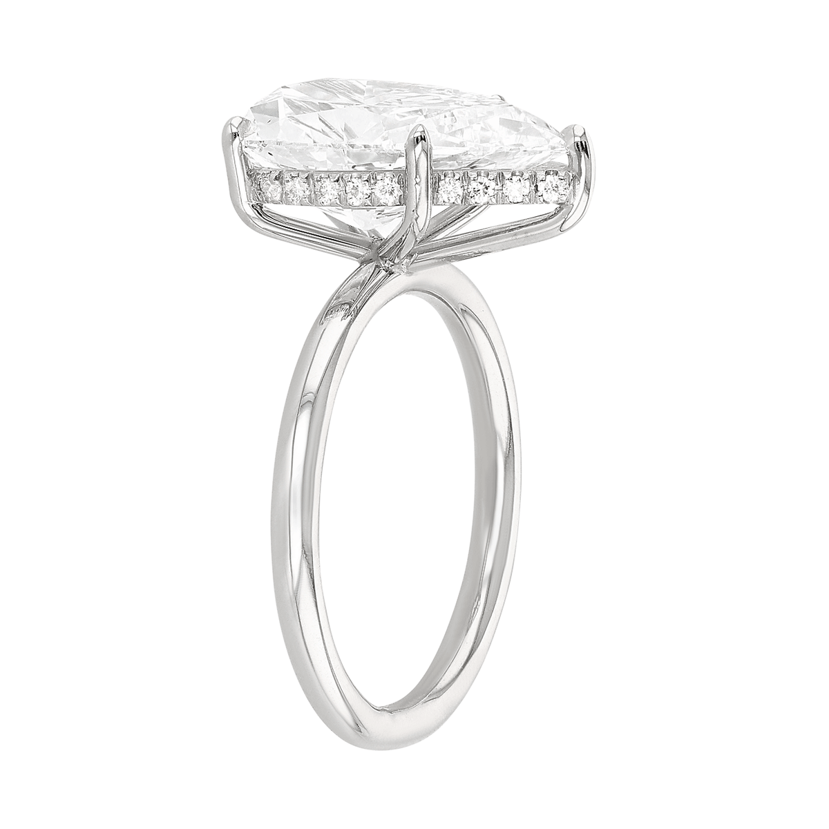 Hamilton Silhouette Collection Platinum and 5.02 Total Weight Pear Shape Diamond Engagement Ring
