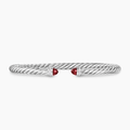 David Yurman Cablespira Flex Bracelet Sterling Silver with Rhodolite Garnet and Diamonds, 4mm