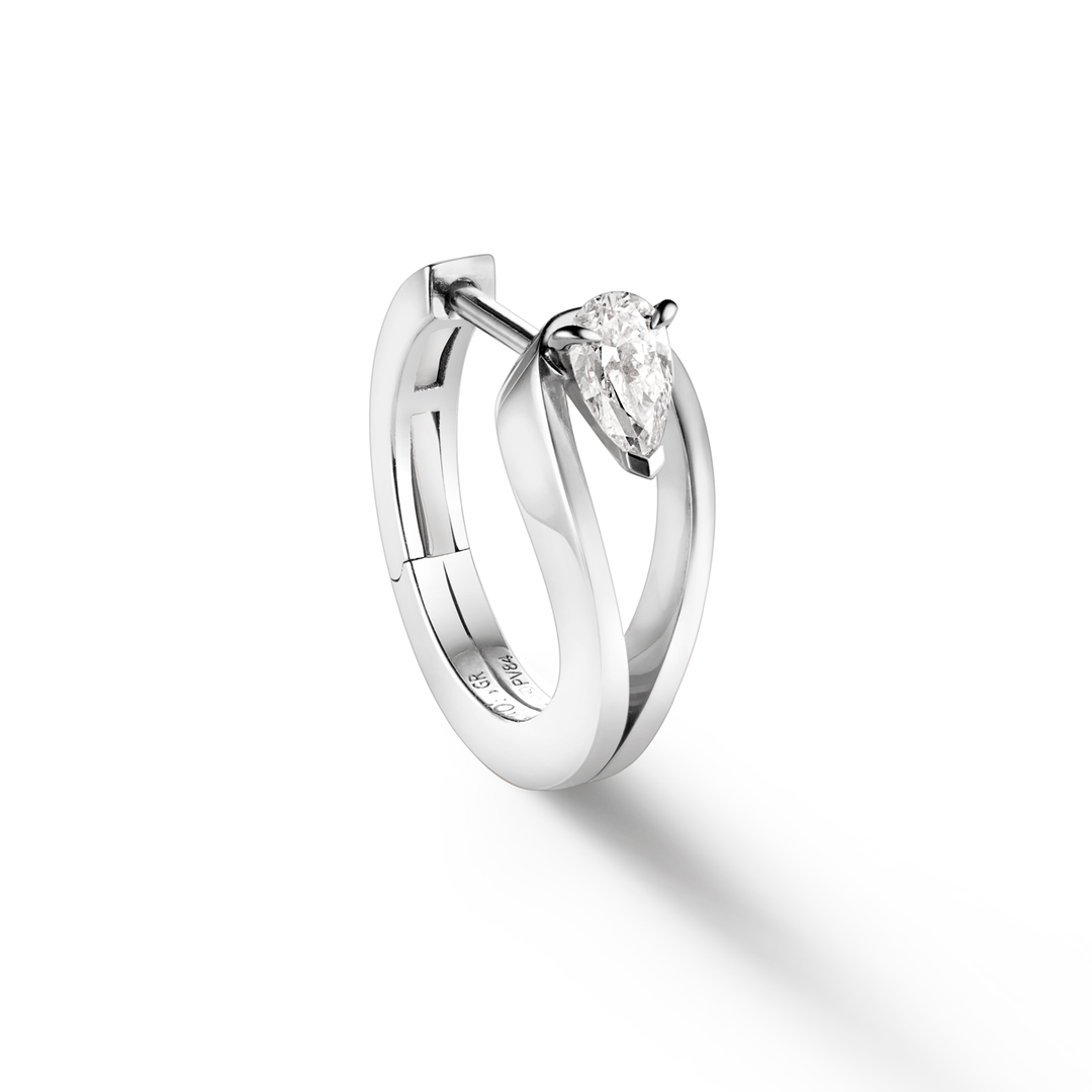 Repossi Serti 18k White Gold Inversé Small SINGLE Diamond Earring