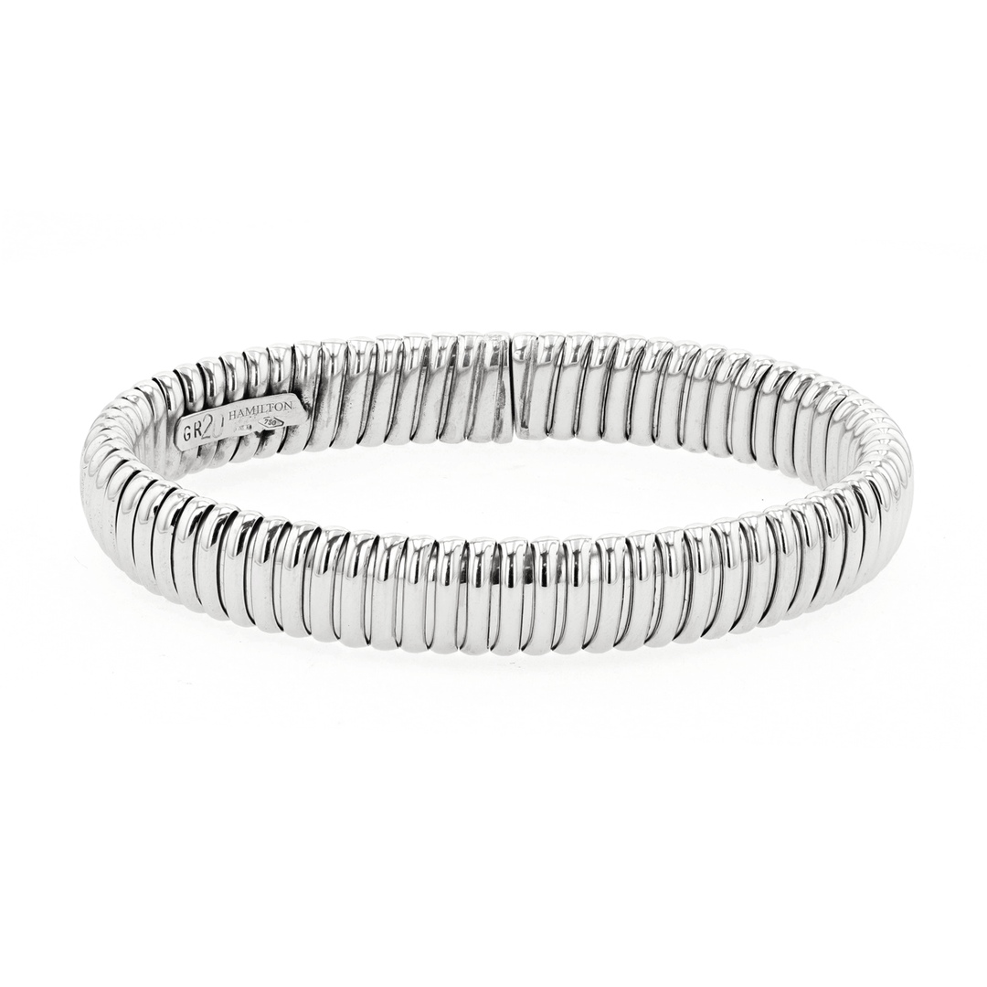 18k White Gold 9mm Woven Cobra Bracelet