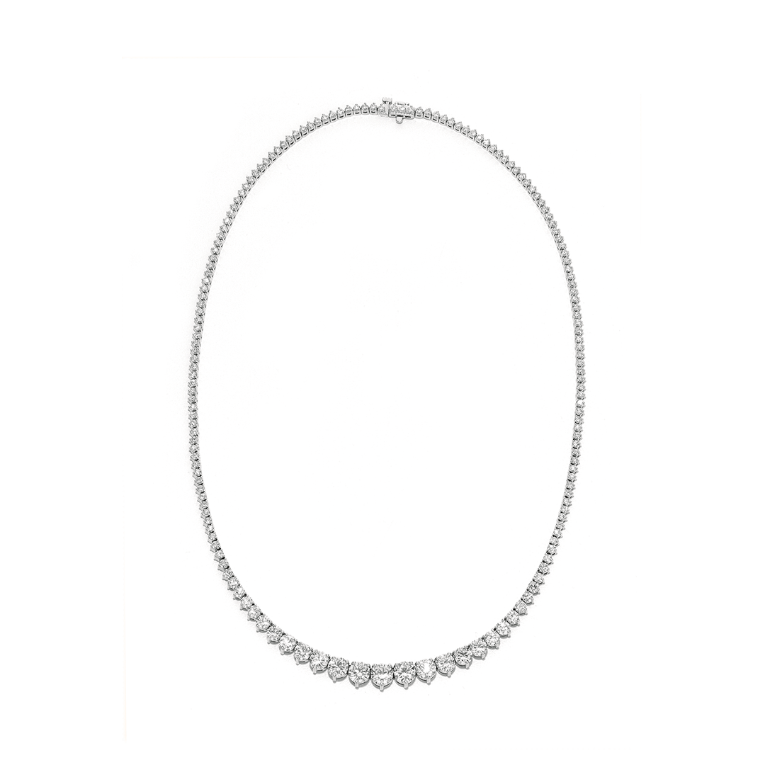 18k Gold and 12.20 Total Weight Diamond Riviera Necklace