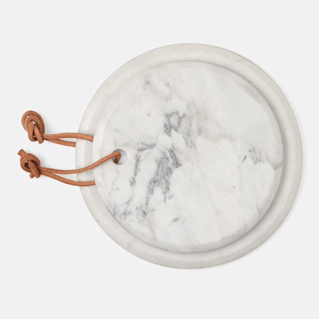 White Marble Round Serving Board