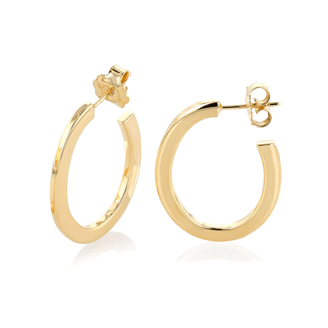 18k Yellow Gold Slim Hoops 28mm x 22mm