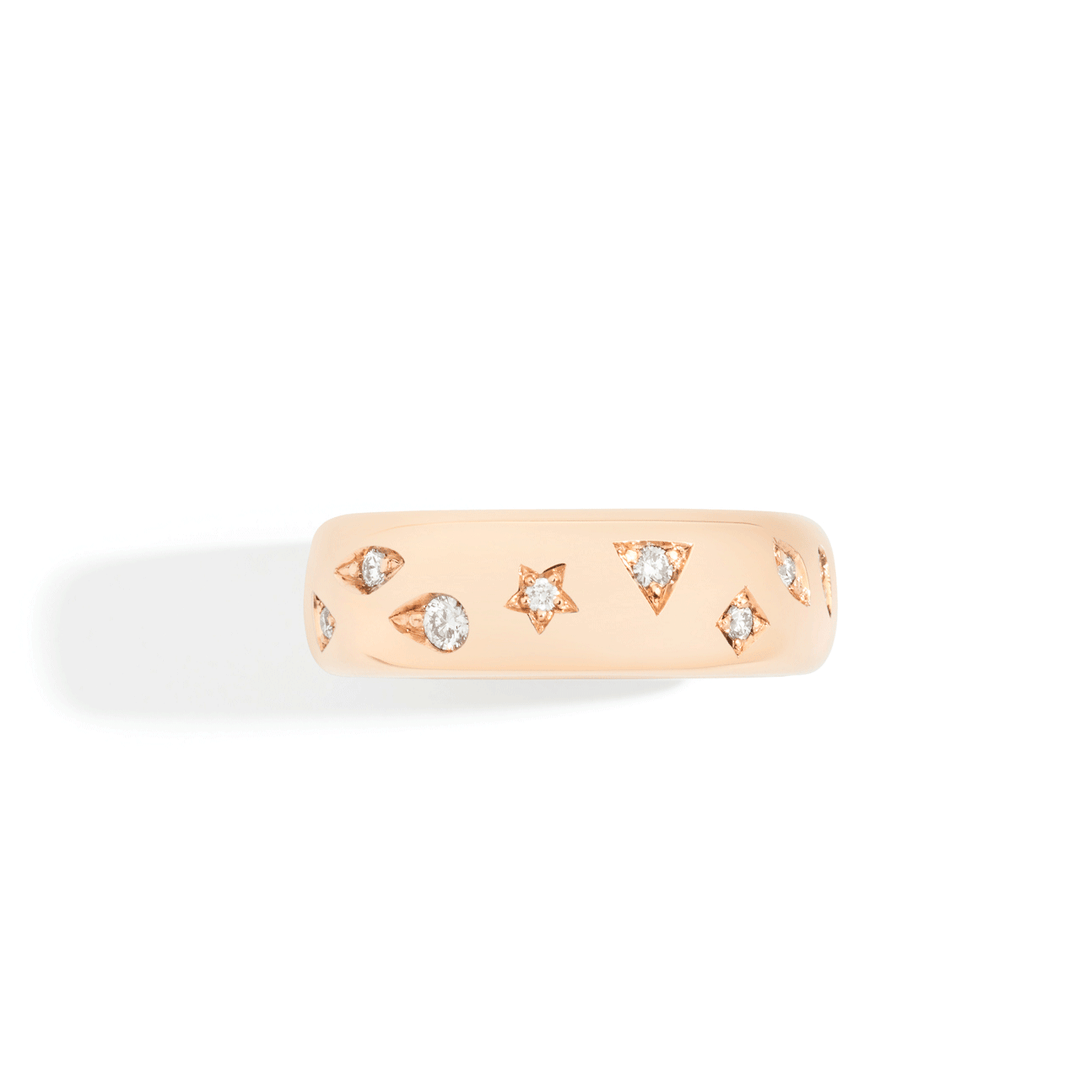 Pomellato Iconica 18k Yellow Gold Diamond Slim Ring