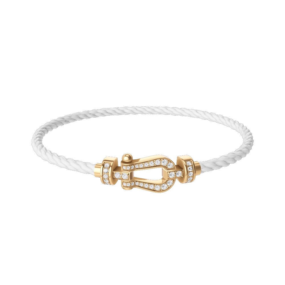 FRED White Cable Bracelet with 18k Diamond Buckle , Exclusively at Hamilton Jewelers