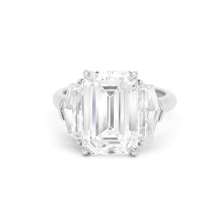 Hamilton Platinum Emerald Cut Diamond 5.80 Total Weight Ring