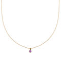 14k Yellow Gold and Amethyst Birthstone Pendant