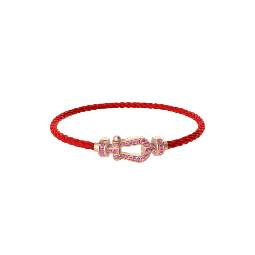 FRED Force 10 Red Cord with 18k Rose Pink Sapphire MD Buckle, Exclusively at Hamilton Jewelers