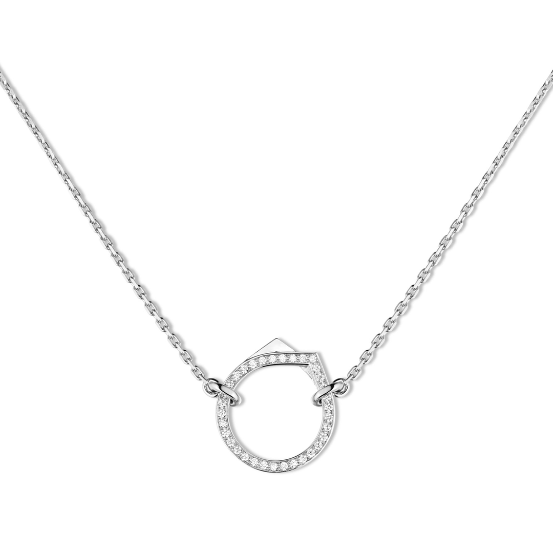 Repossi Antifer 18k White Gold Pendant with Diamonds