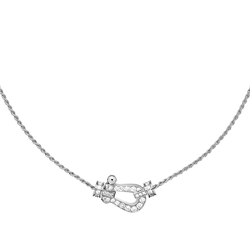 FRED Force 10 18k White Gold and Diamond Medium Model Necklace