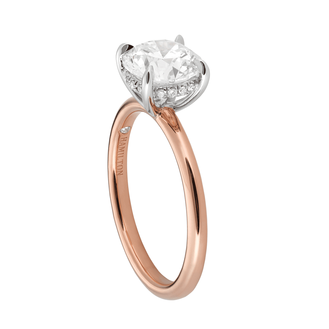 Hamilton Silhouette Collection 18k Rose Gold and Diamond Mounting Ring