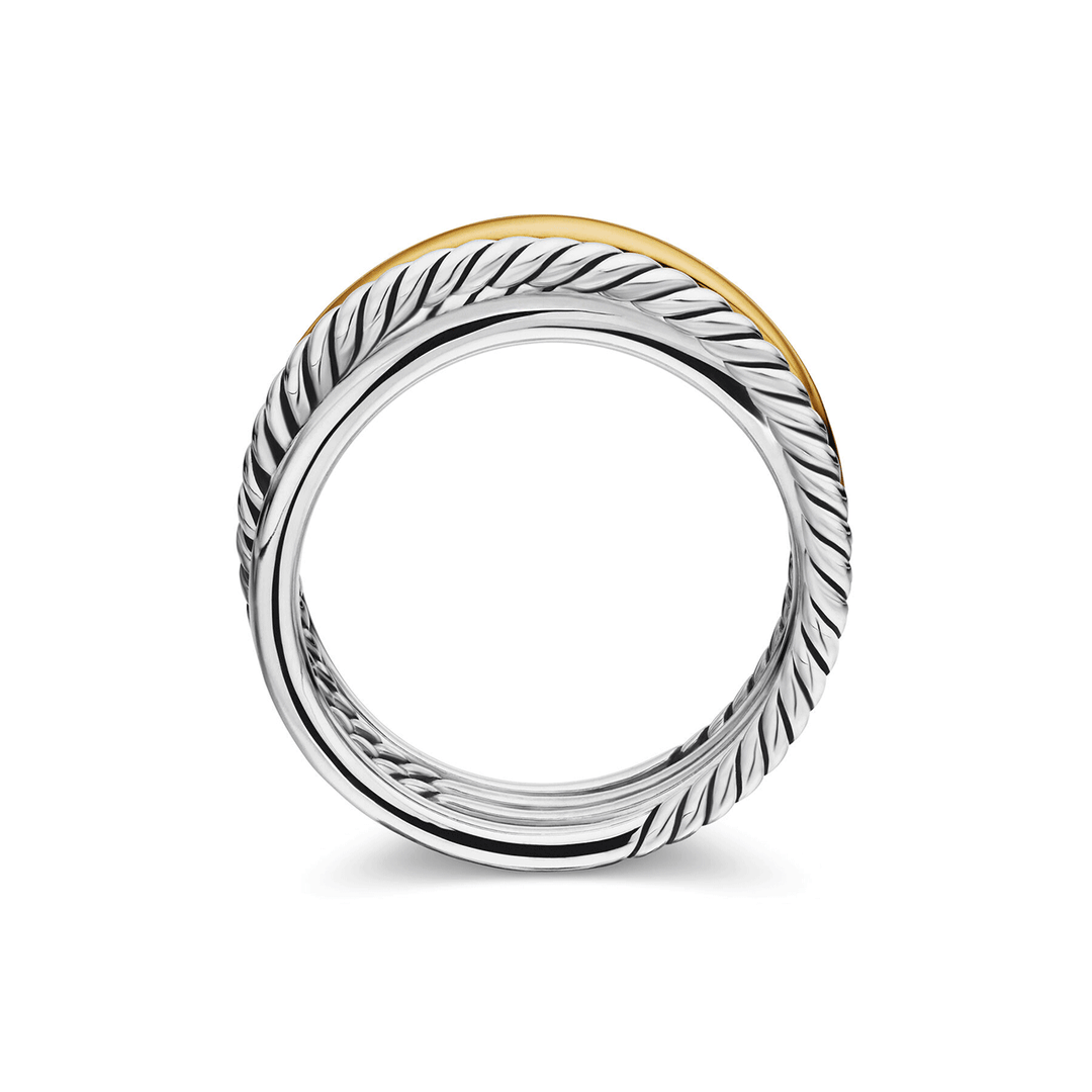 David Yurman The Crossover Collection Narrow Ring with 18k Yellow Gold,SZ6
