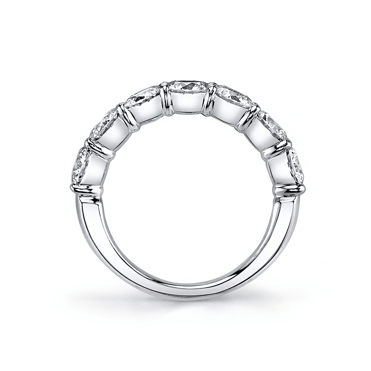 Platinum and 1.72 Total Weight Diamond Seven Stone Band