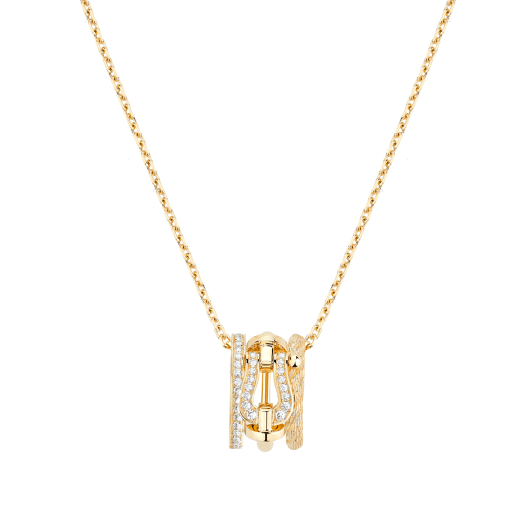 FRED Force 10 Rise 18k Yellow Gold and Diamond Small Pendant
