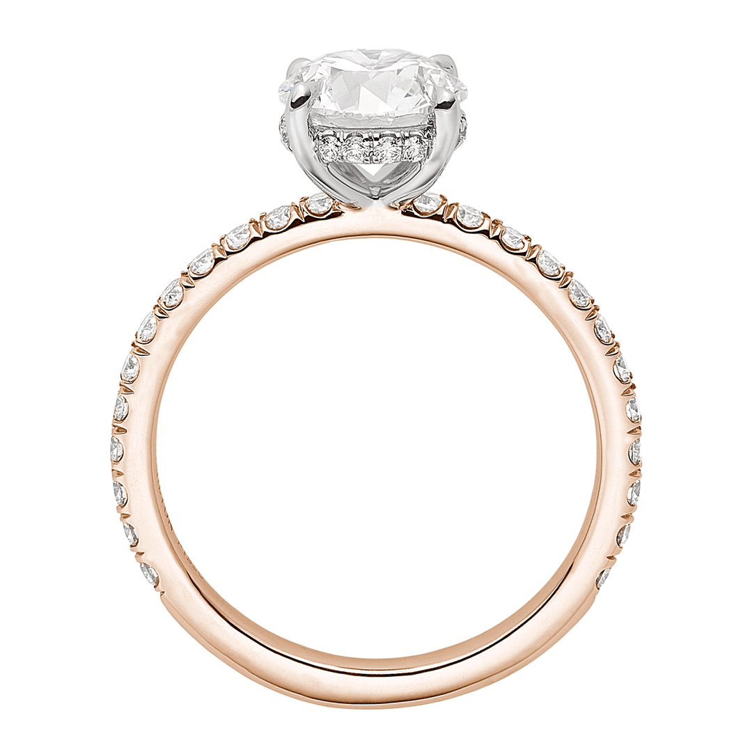 Hamilton Silhouette Collection Platinum 18k Rose Gold and Diamond Mounting Ring