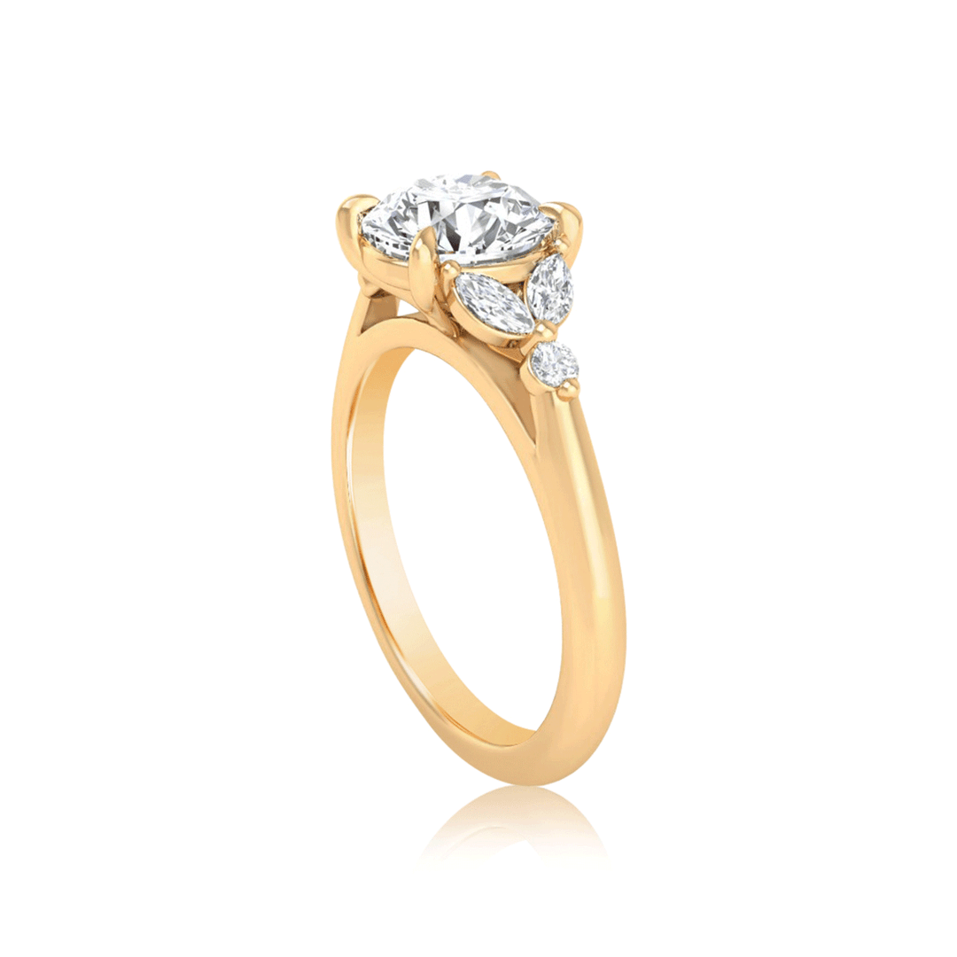 Hamilton Fleur Collection 18k Yellow Gold and .25 Total Weight Engagement Ring Mounting