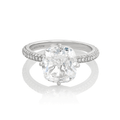 Hamilton Caroline Collection Platinum and Cushion Cut Diamond 4.03 Total Weight Engagement Ring