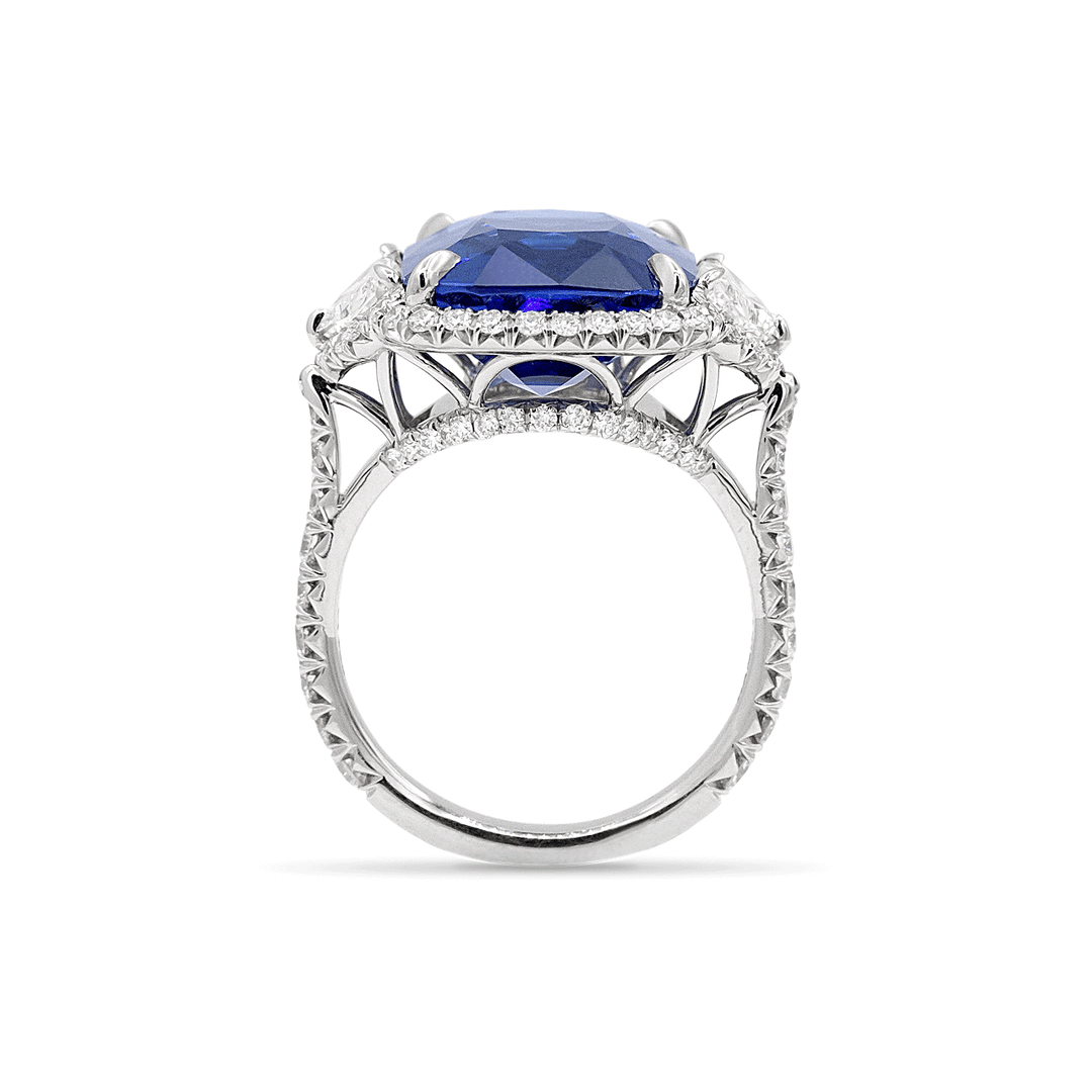 Hamilton Private Reserve Collection Platinum and Blue Sapphire 11.93 Total Weight Ring