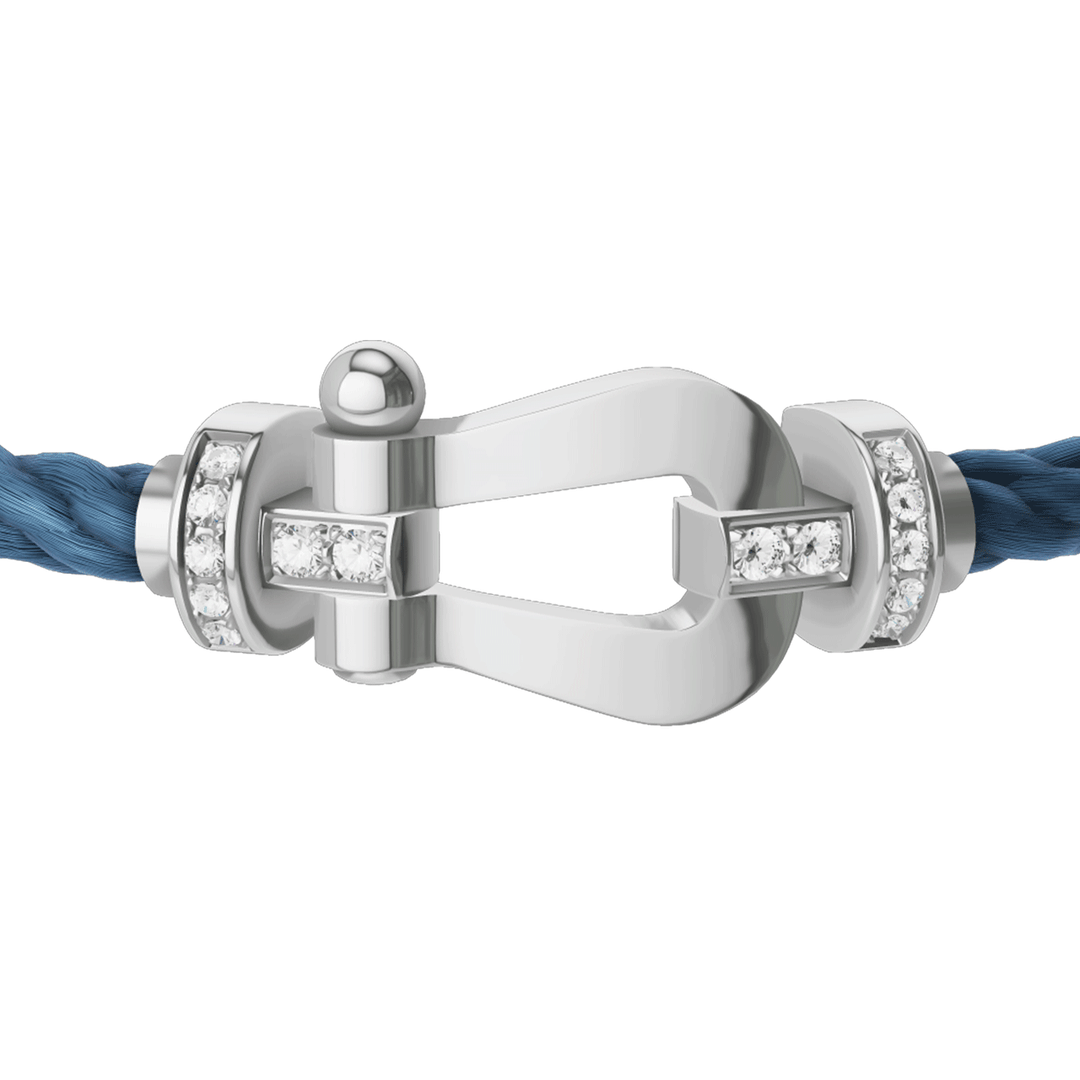 FRED Blue Jean Cord Bracelet with 18k Half Diamond LG Buckle, Exclusively at Hamilton Jewelers
