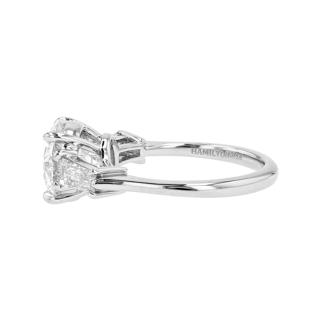 Platinum and 3.20 Total Weight Diamond Ring